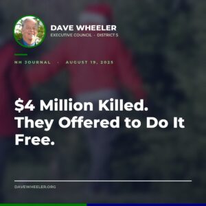 Executive Councilor Dave Wheeler - Wheeler Killed a $4 Million Contract. Photographers Offered to Do It Free.